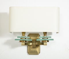 Coppia di sconsigliere in bronzo e vetro Sabino, Francia, anni '40