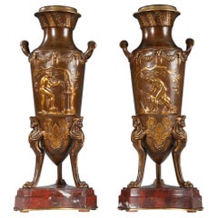 Pair of "Sacrifice" Vases by F. Barbedienne and F. Levillain