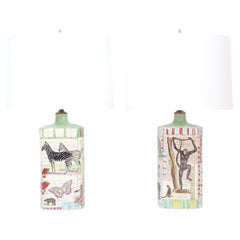 Pair of Safari Animal Inspired Table Lamps