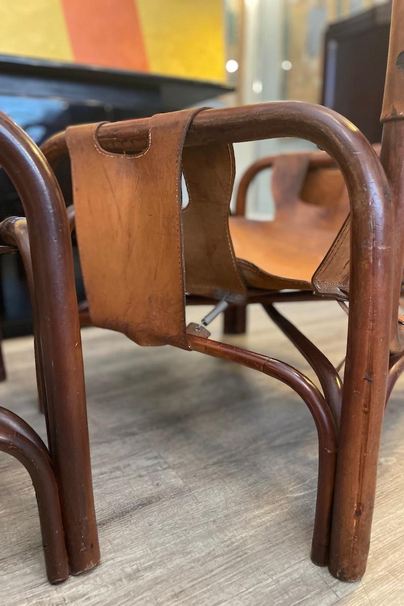 Milieu du XXe siècle Paire de fauteuils Safari par Tito Agnoli en vente