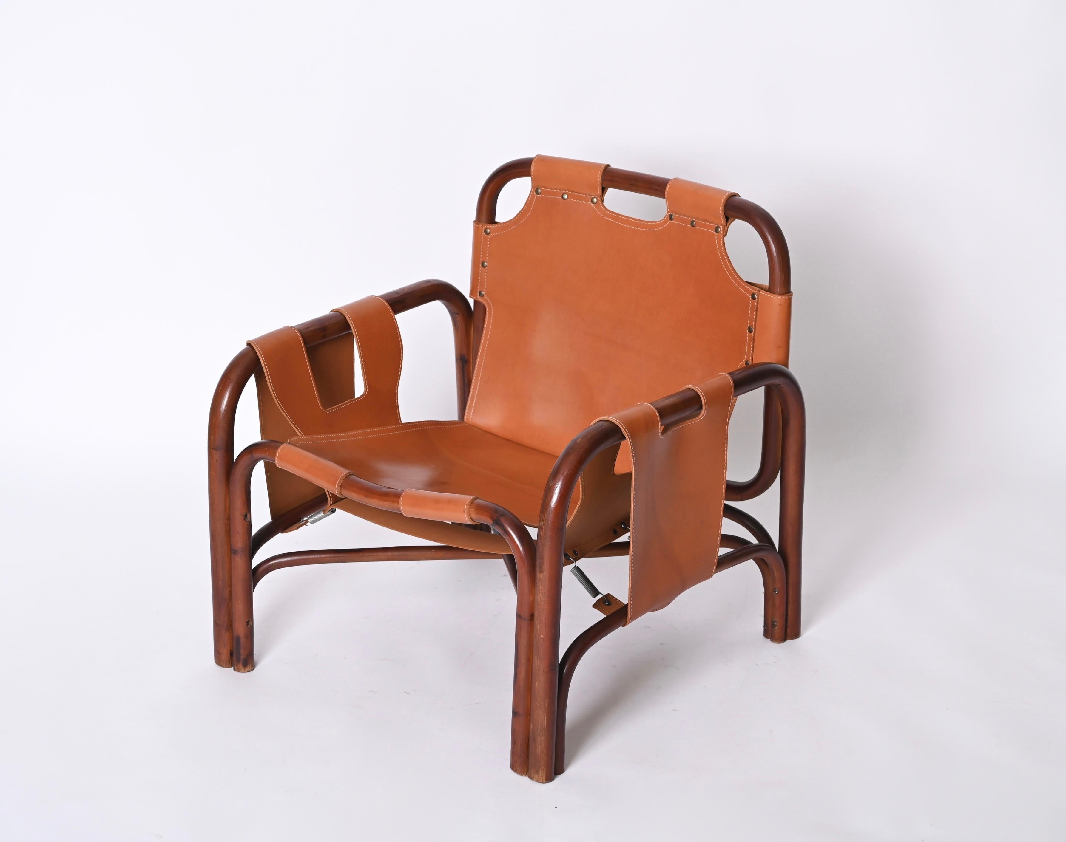 Paar Sessel „Safari“ aus Rattan und Leder von Tito Agnoli, Italien 1960er Jahre im Angebot 8
