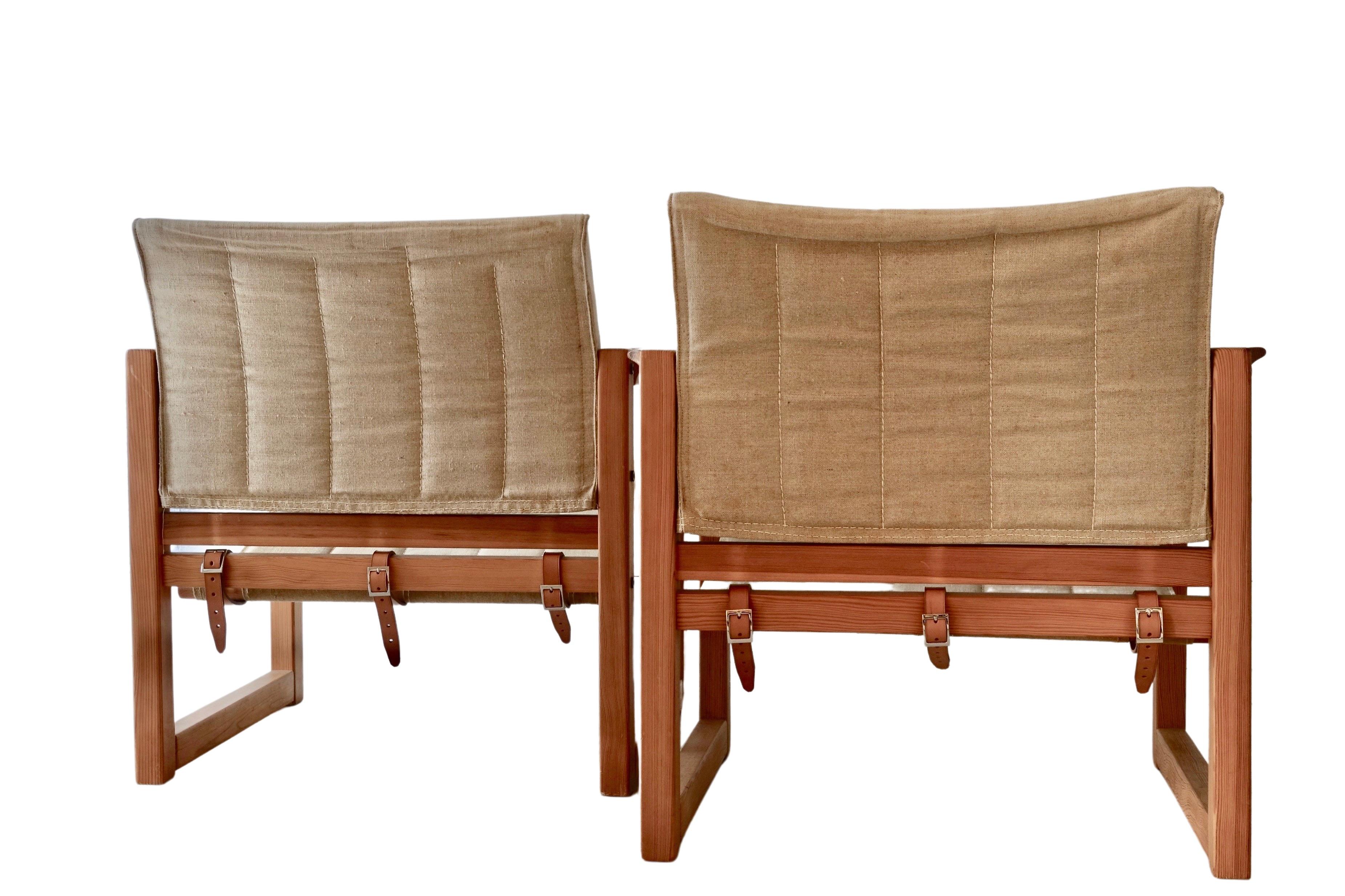 Scandinavian Modern Pair of Safari Chair « Diana » by Karin Mobring For Sale