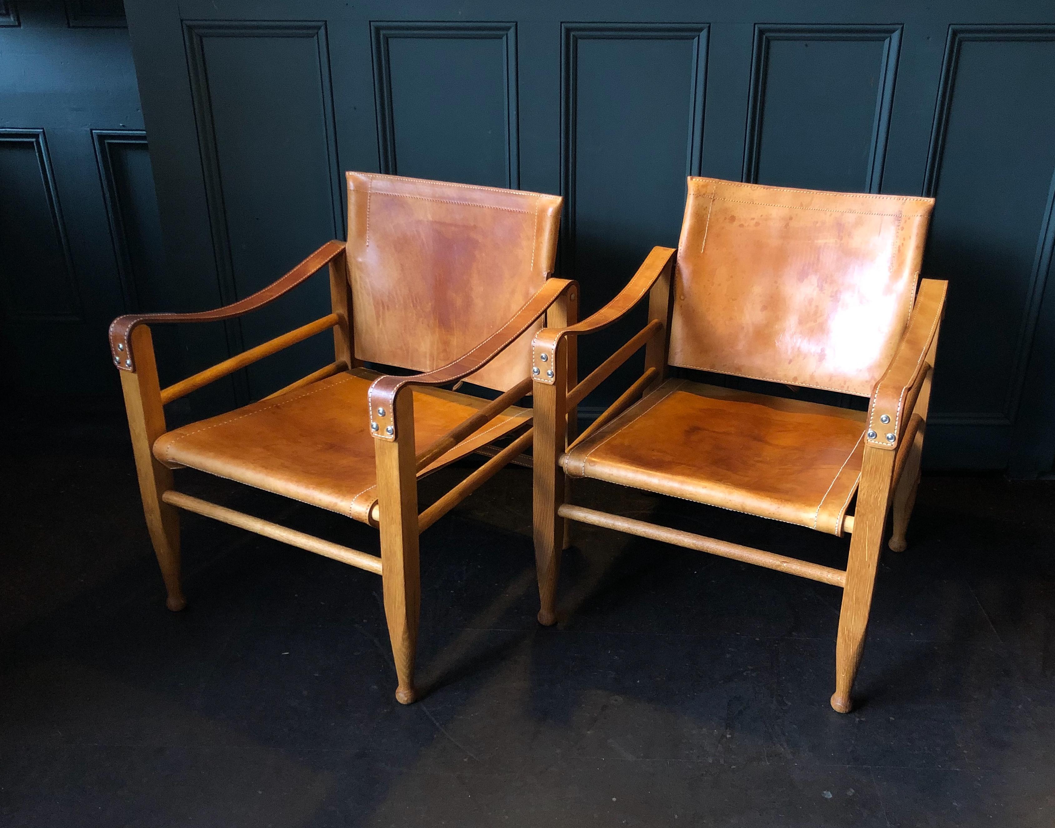 Pair of Safari Chairs and Table, Aage Bruun & Son, Børge Mogensen 4