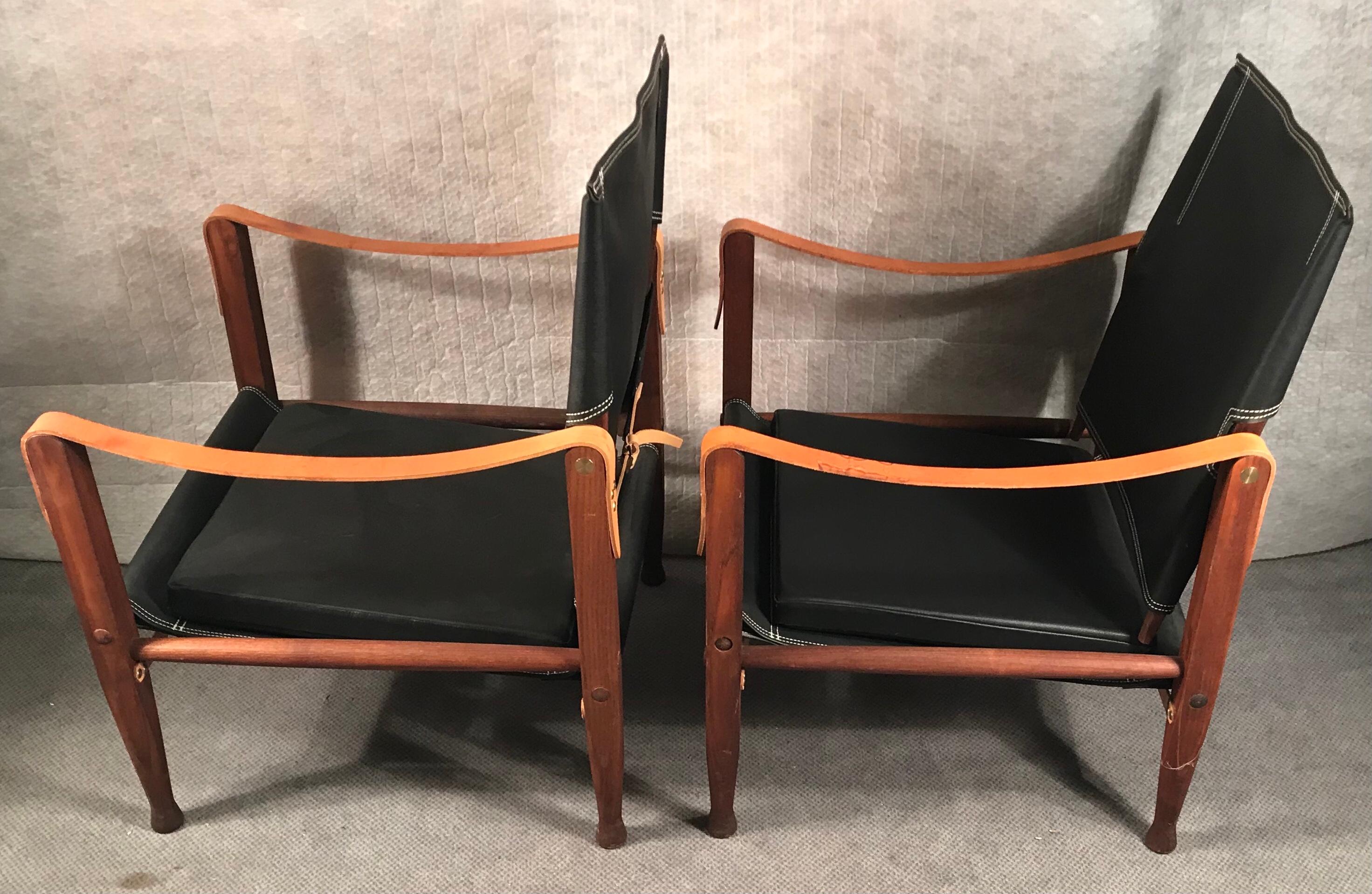 Danish Pair of Safari Chairs by Kaare Klint, 20th Century