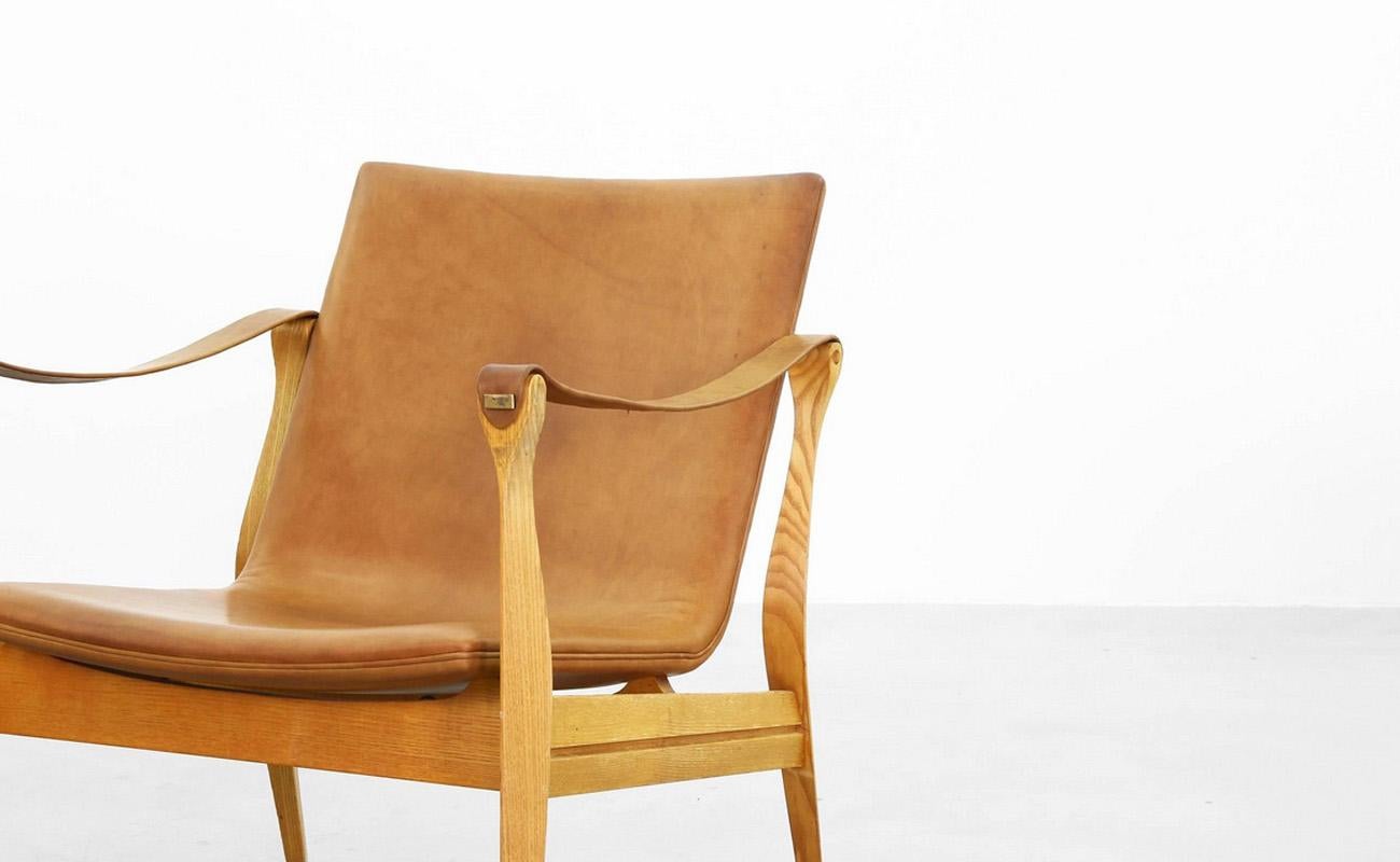 Pair of Safari Chairs by Karen & Ebbe Clemmensen for Fritz Hansen, 1960 In Excellent Condition For Sale In Berlin, DE