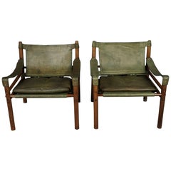 Pair of Safari Chairs Designed by Arne Norell, Sweden, circa 1970