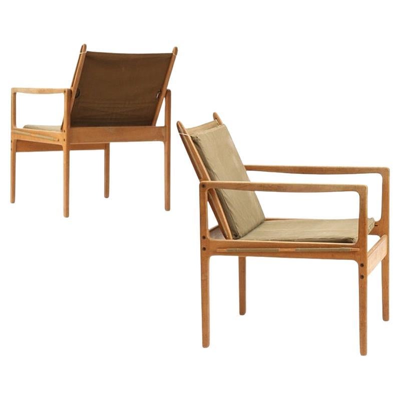 Pareja de sillas Safari de Ole Wanscher para PJ Furniture