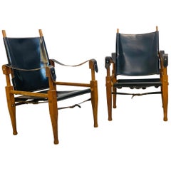 Pair of Safari Chairs in the Style of Kaare Klint