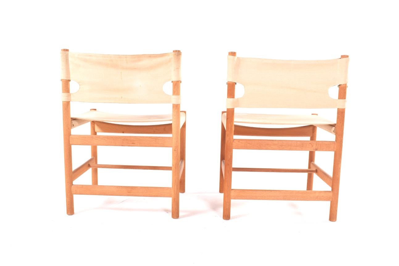 Fabric Pair of Safari Chairs, Model 3251 by Børge Mogensen