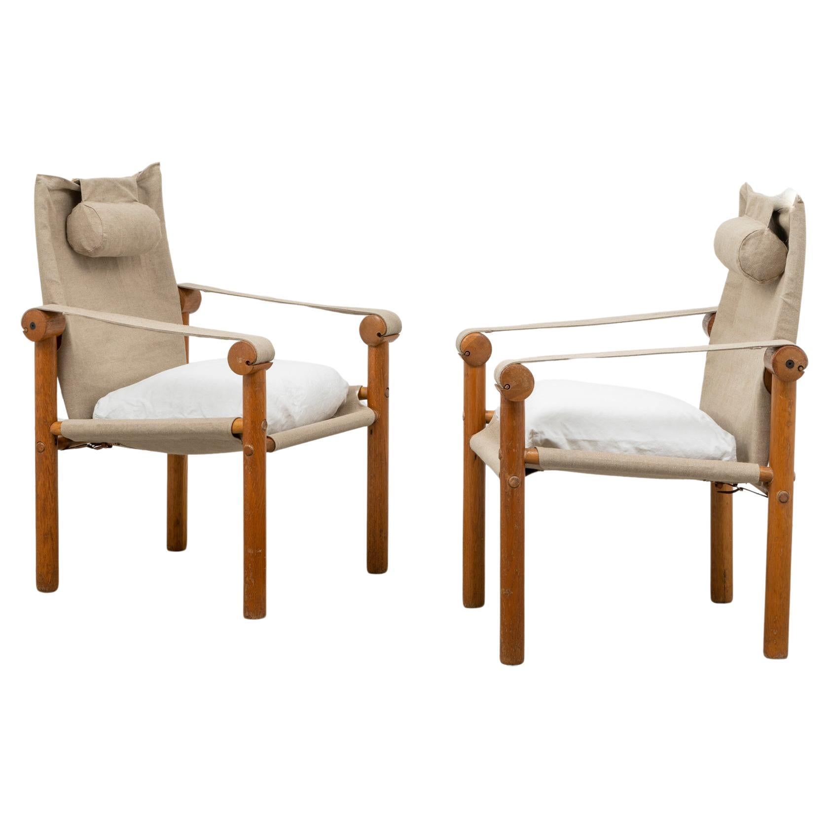 Ein Paar verstellbare Safari-Sessel von Roberto Menghi für Zanotta, 1970er Jahre im Angebot
