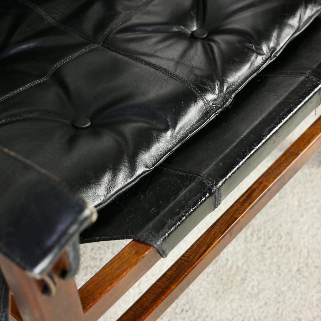 Pair of Safari leather armchairs in the style of Arne Norell, 1960s 10