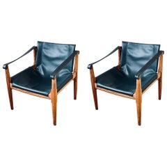 Pair of " Safari " Lounge Chairs by Douglas Heaslett