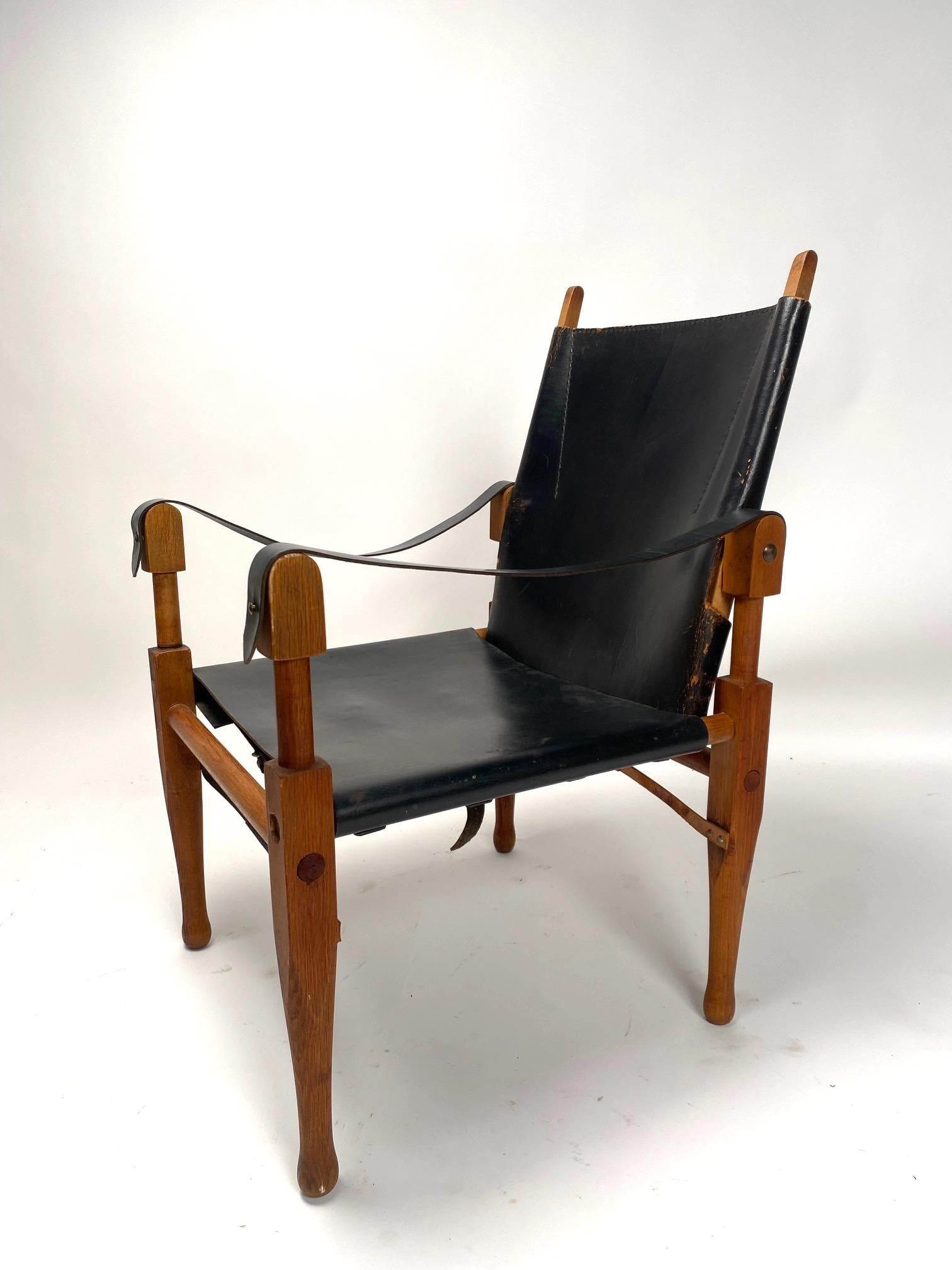 Pair of Safari Lounge chairs by Kaare Klint, Rasmussen, Denmark For Sale 5
