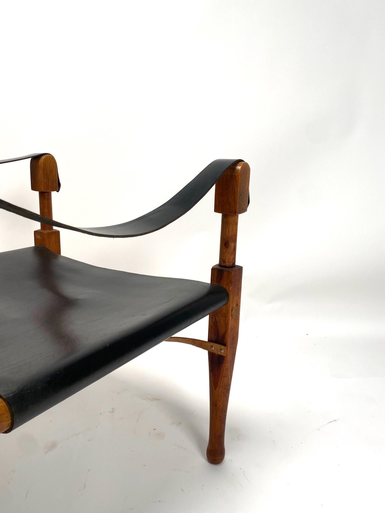 Mid-20th Century Pair of Safari Lounge chairs by Kaare Klint, Rasmussen, Denmark For Sale