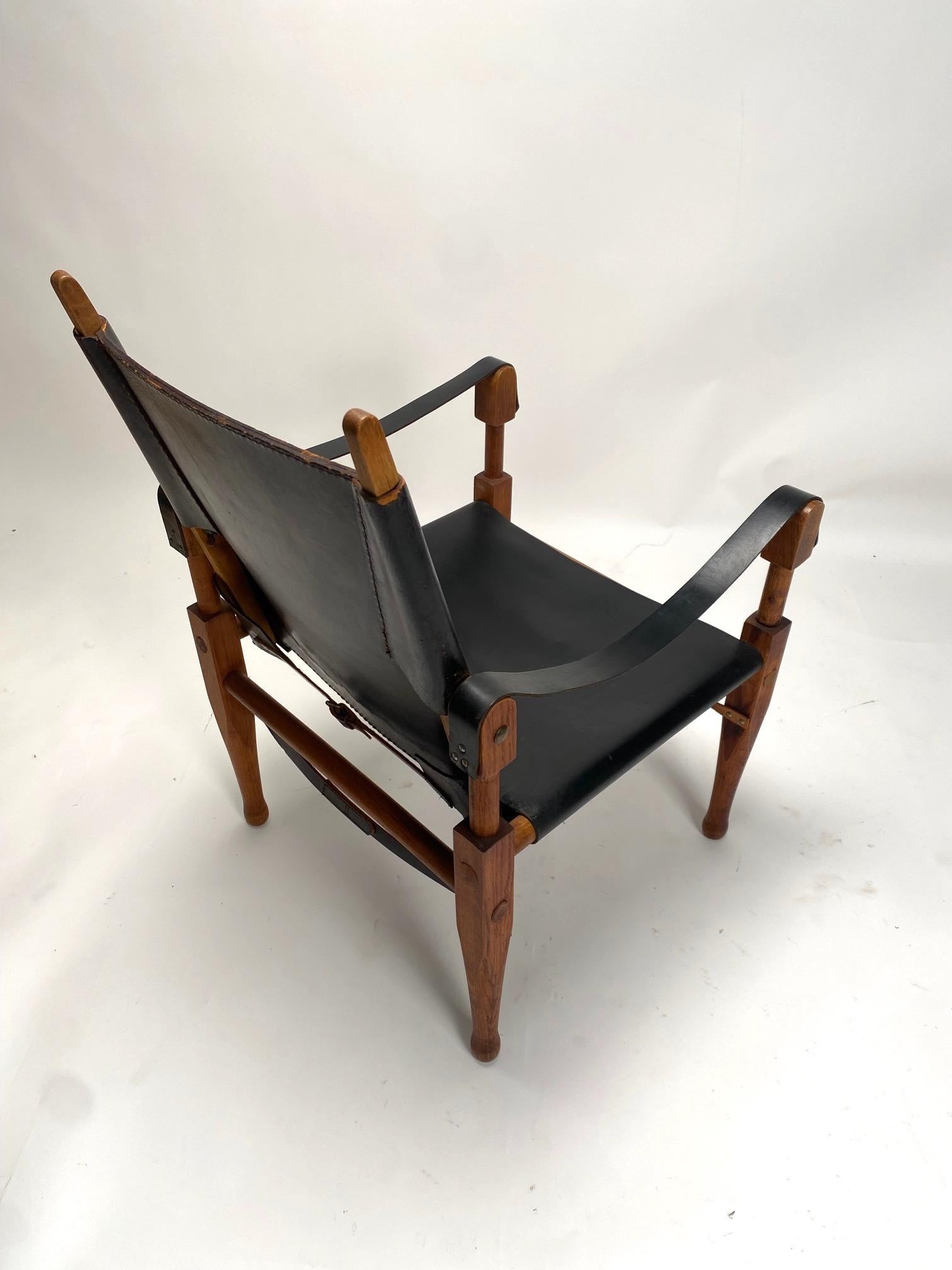 Pair of Safari Lounge chairs by Kaare Klint, Rasmussen, Denmark For Sale 1