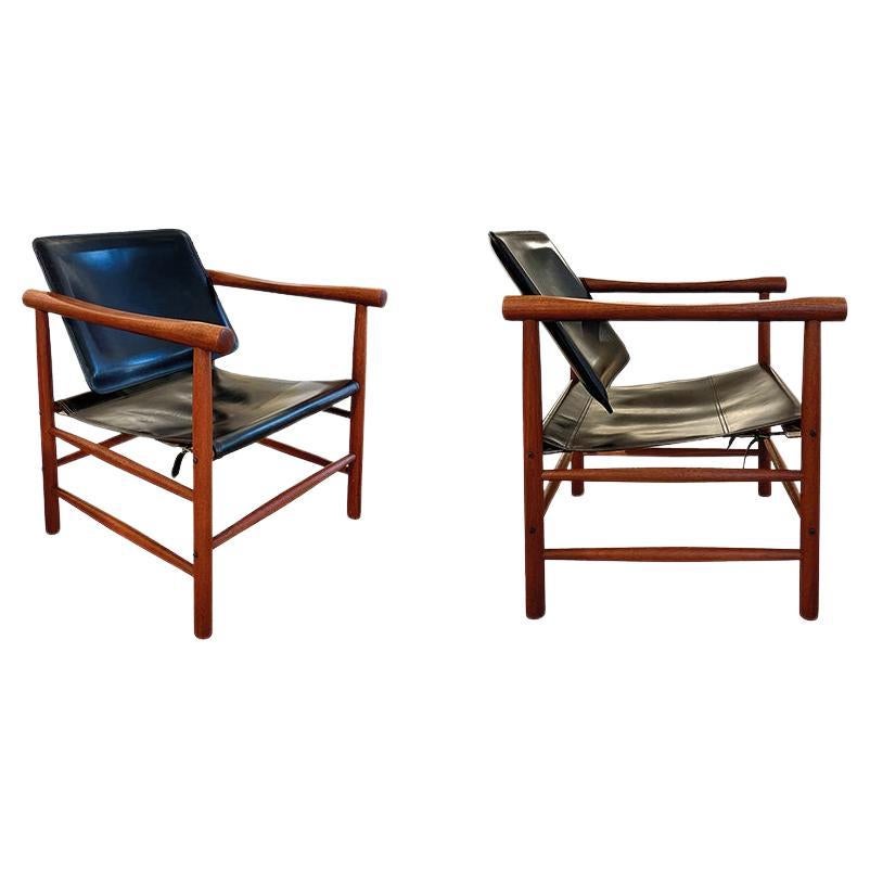 Pair of Safari lounge chairs by Kai Lyngfeldt Larsen For Sale