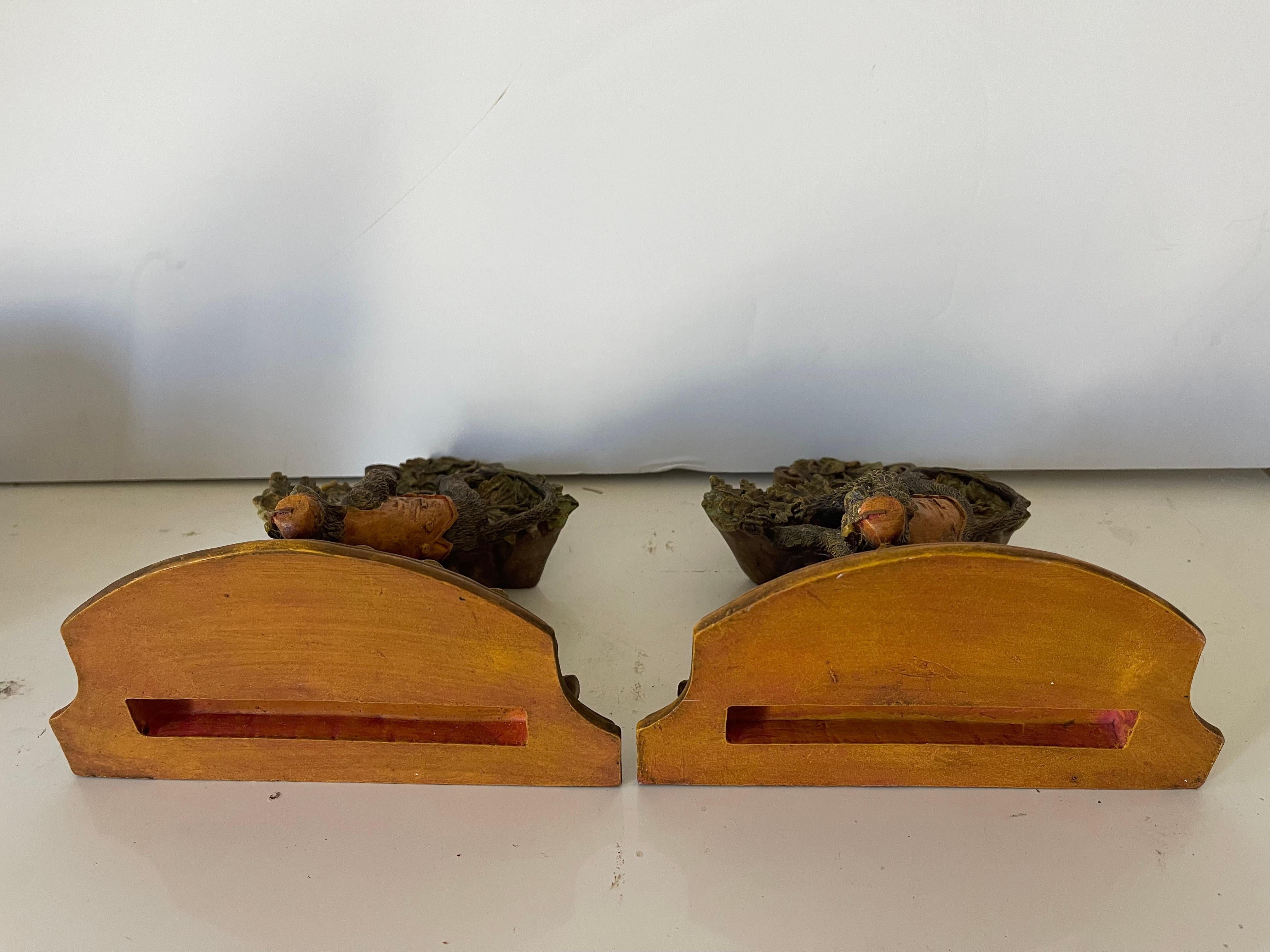Pair of Safari Style Brackets with Monkeys In Good Condition In Boca Raton, FL