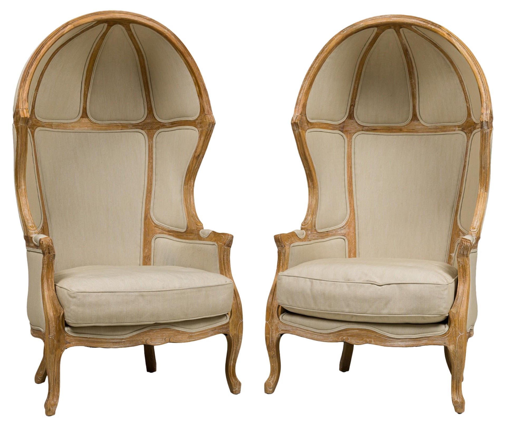 Paire de chaises de porteur Safavieh Couture de style Louis XV français en vente