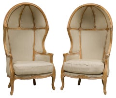 Pair of Safavieh Couture French Louis XV Style Porter's Chairs