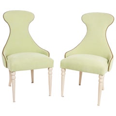 Pair of Sage Green Modern Dining Chairs
