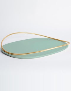 Pair of Sage Green Touché D Trays by Mason Editions