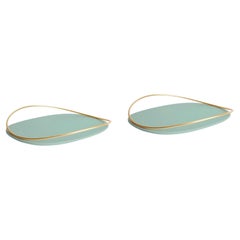 Pair of Sage Green Touché D Trays by Mason Editions