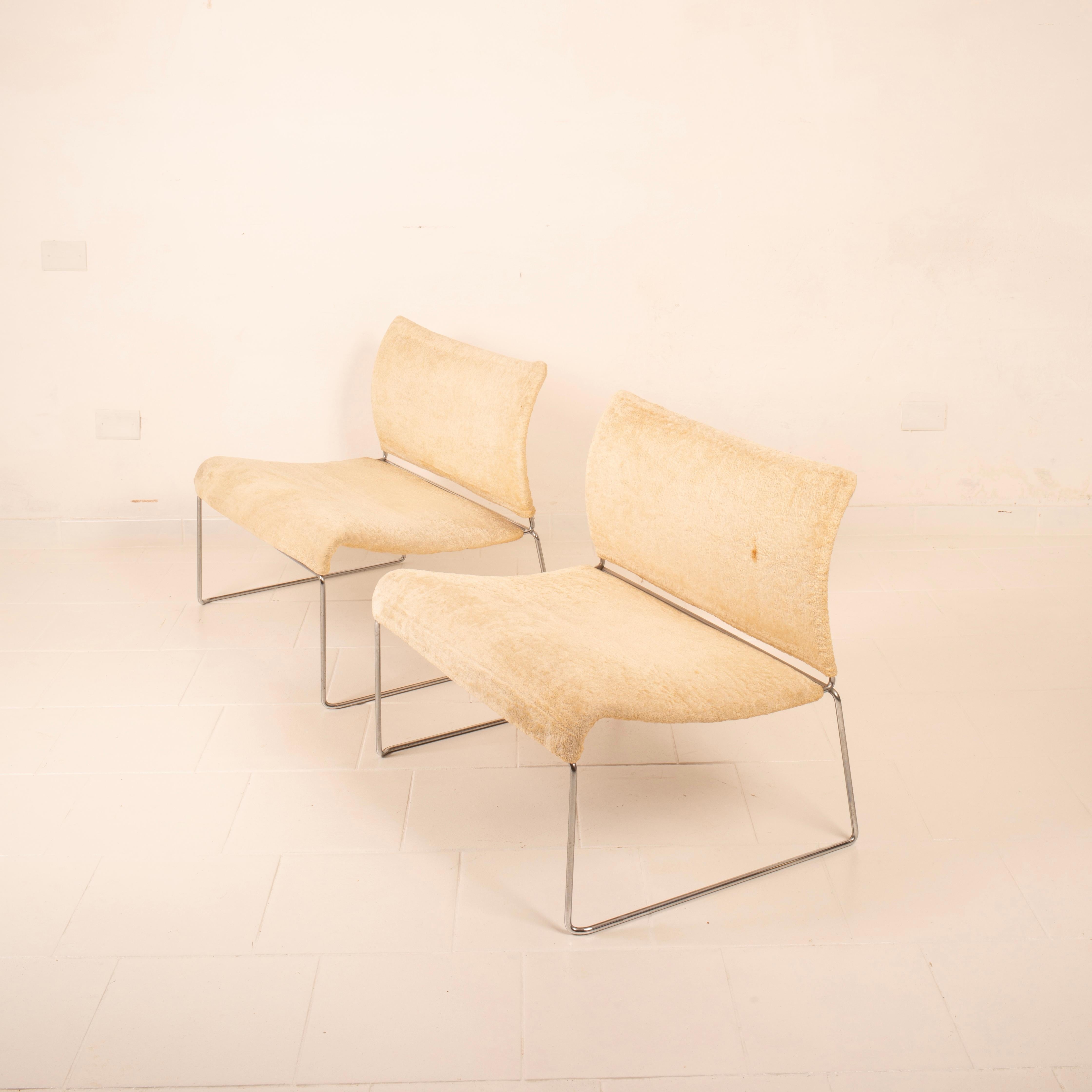 Acciaio Pair of Saghi Armchairs by Kazuhide Takahama for Simon – 1970s in vendita