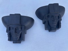 Pareja de candelabros Art Déco de cerámica Saint Clement