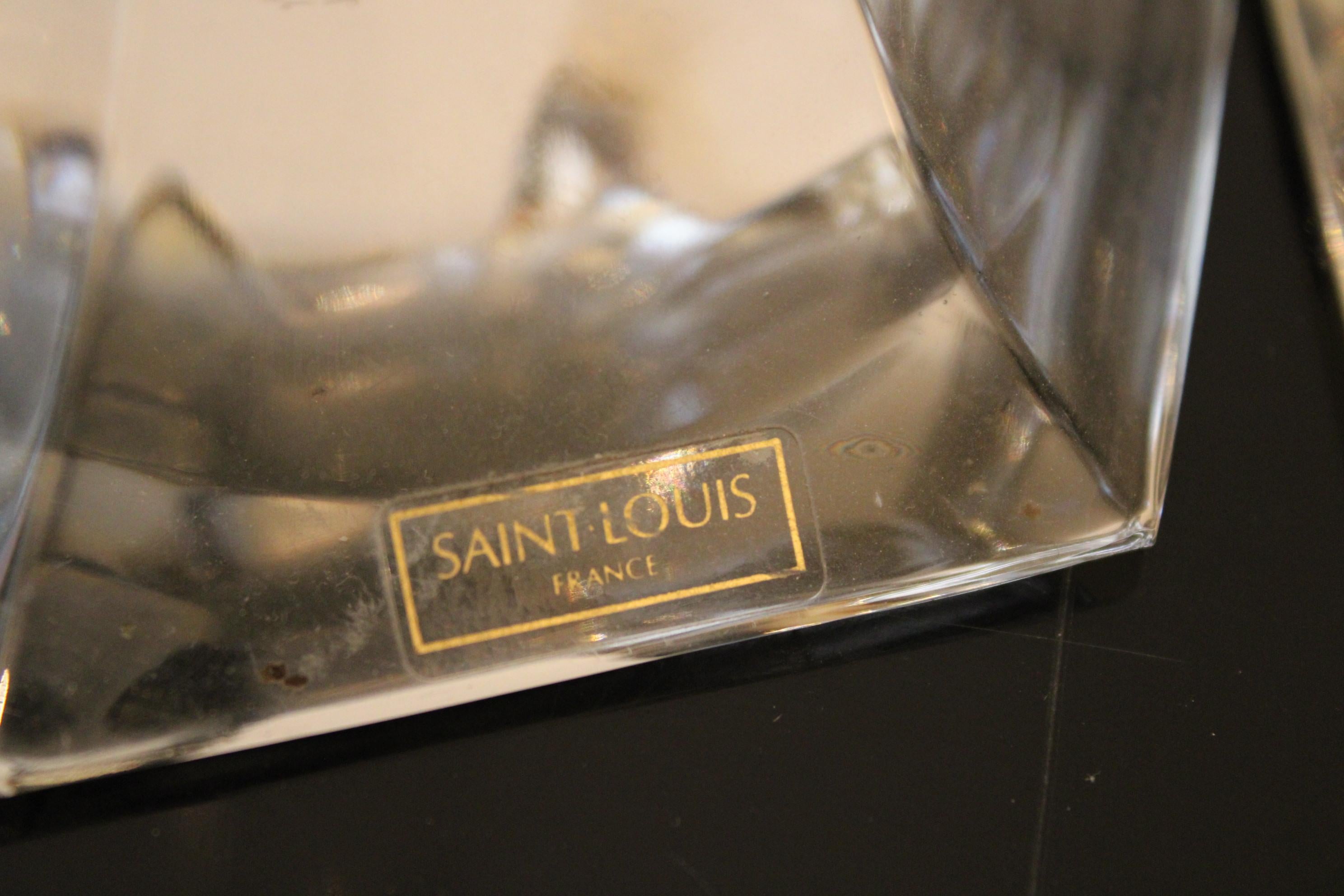 Paire de chandeliers Saint Louis en cristal, France 20ème siècle en vente 5