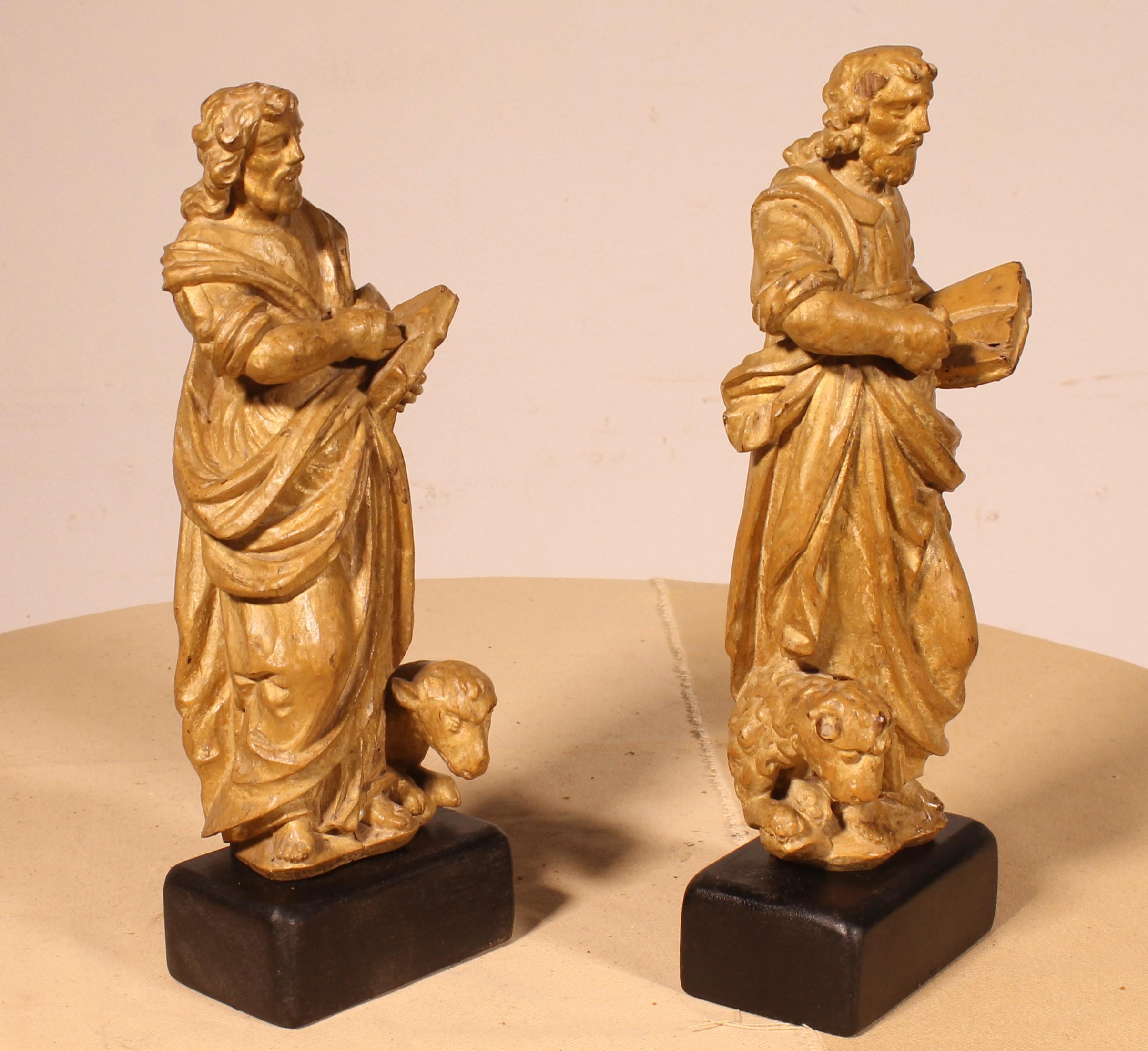 Coppia di San Marco in noce - XVI secolo - Venezia in vendita 1