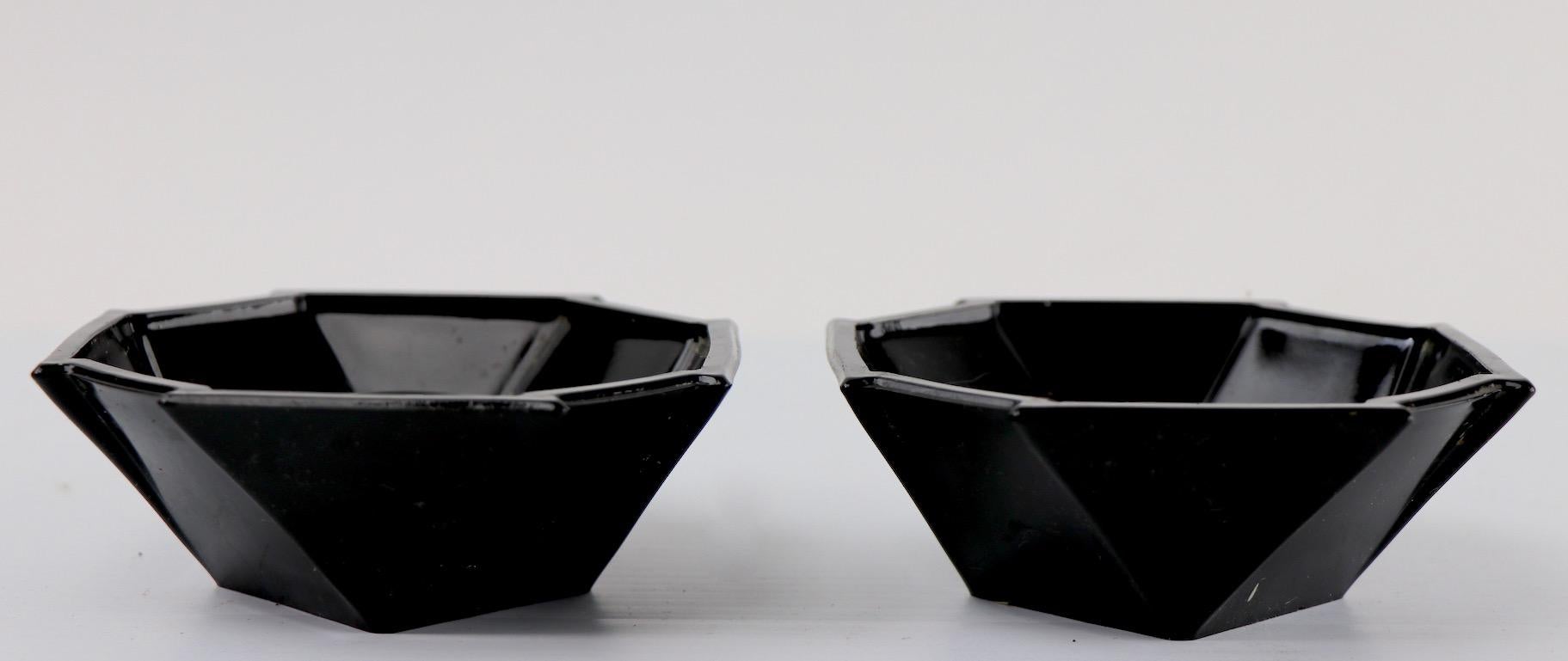 Coppia di candelieri geometrici Sakier per Fostoria Art Deco in vendita 1