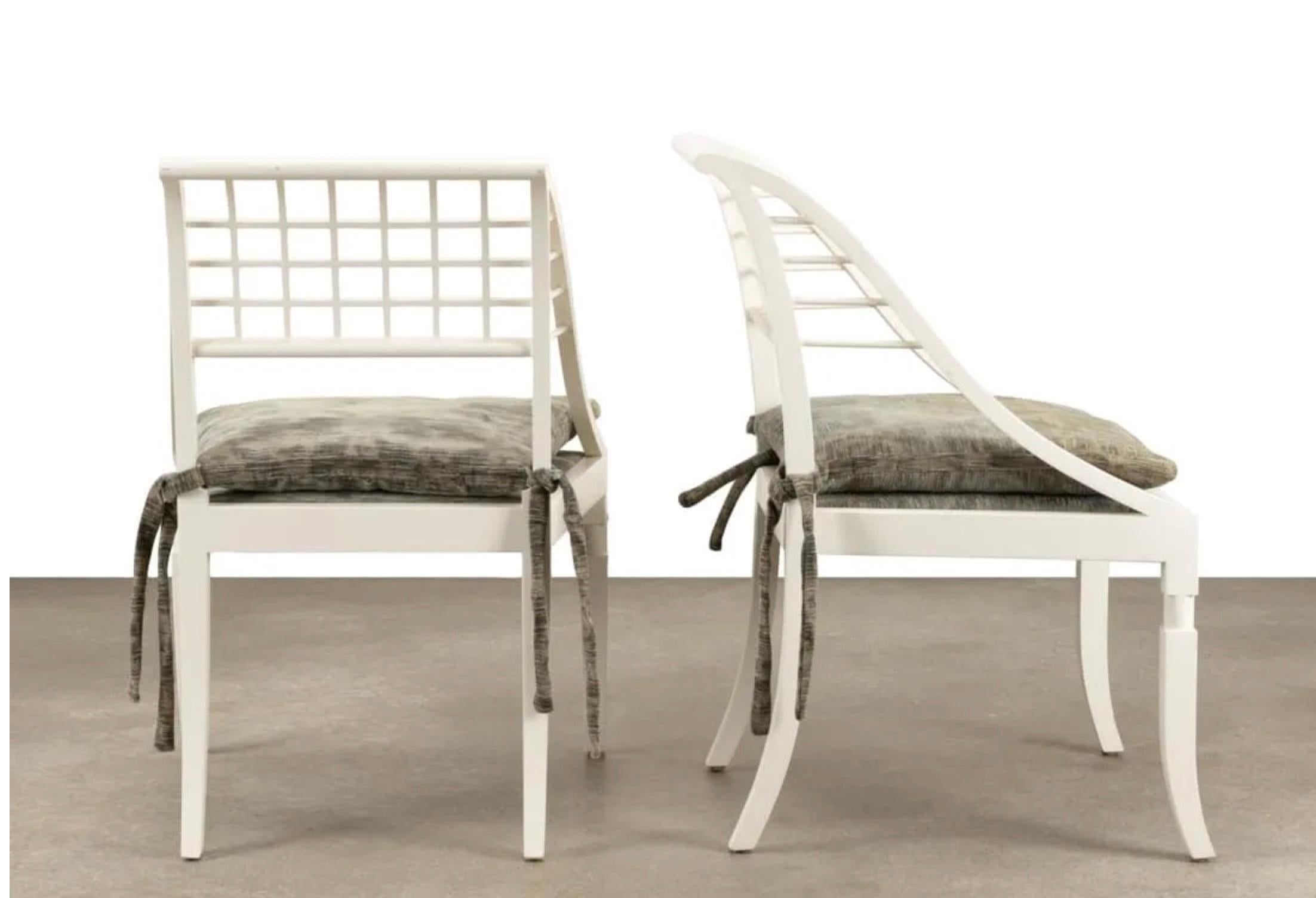 Post-Modern Pair of Saladino Sleigh Chairs For Sale