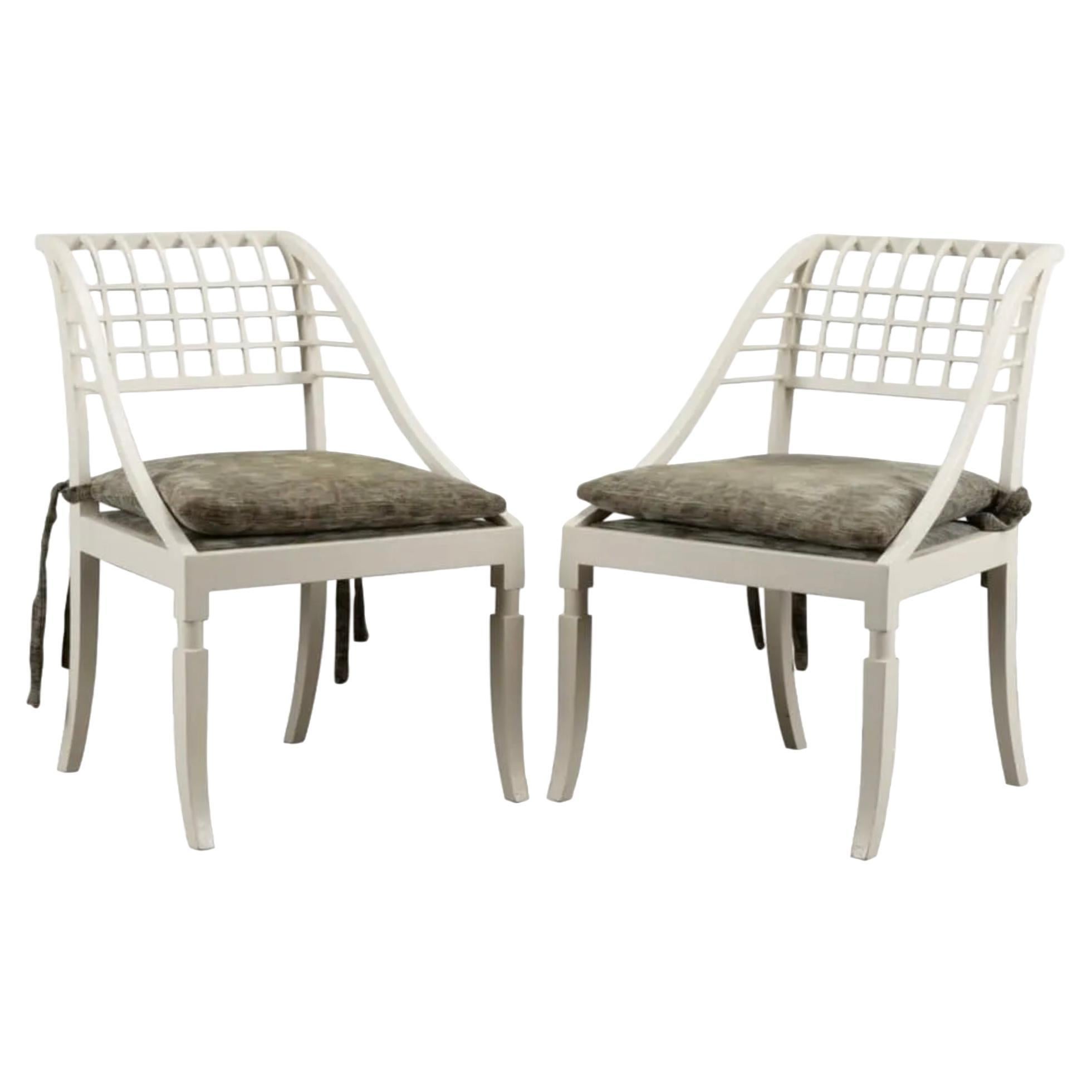 Pair of Saladino Sleigh Chairs For Sale