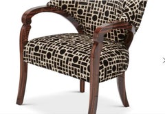 Pair of Sally Sirkin Lewis for J. Robert Scott Art Deco Macassar Arm Chairs