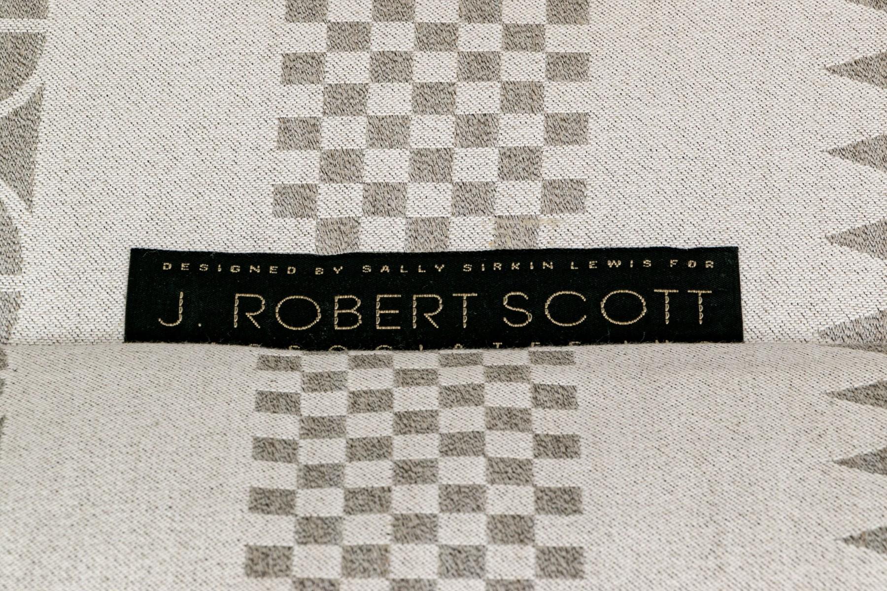 Pareja de sillones club y otomana Sally Sirkin Lewis para J. Robert Scott en venta 12
