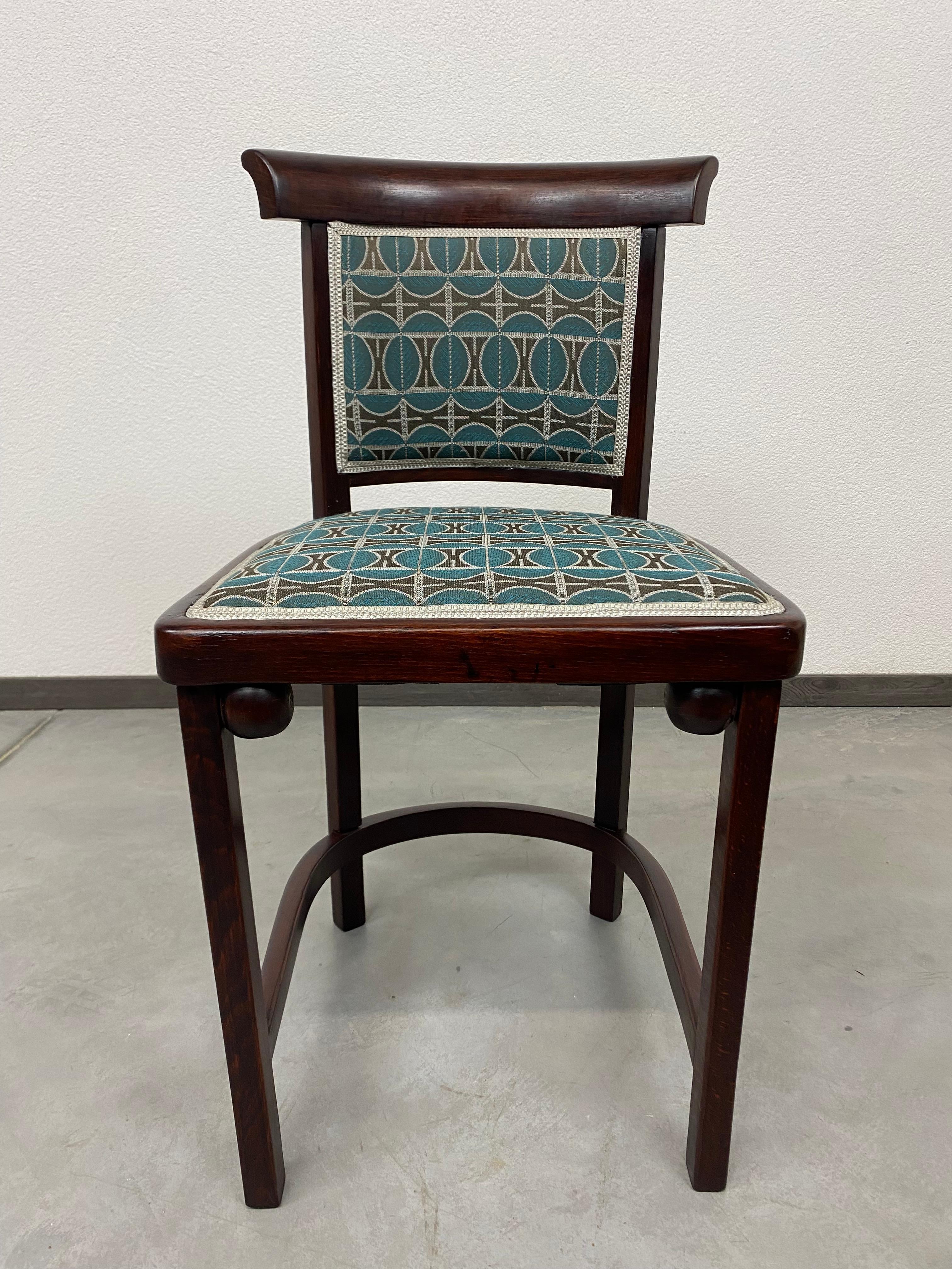 Fabric Pair of Salon Chair No.423 by Josef Hoffmann for J&J Kohn For Sale