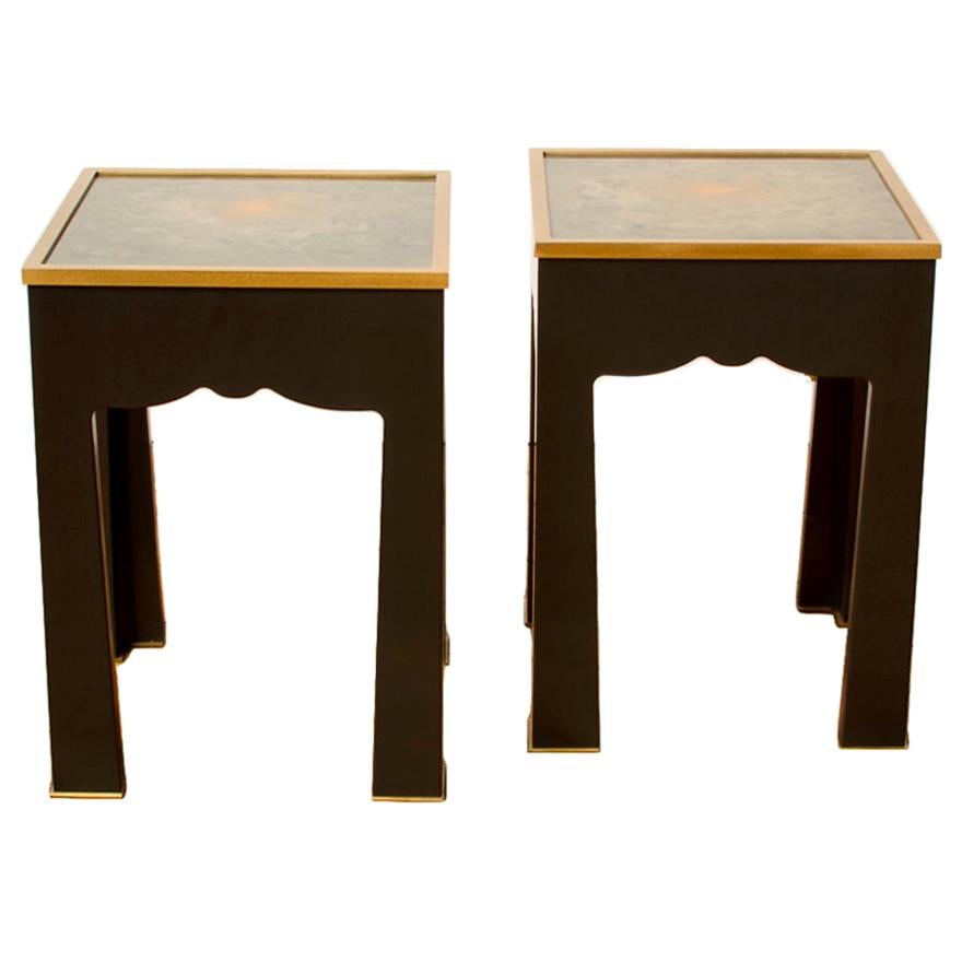 Pair of Salon Side Tables, Contemporary For Sale