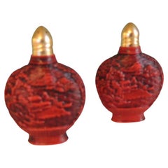 Pair of Salt and Pepper Shakers in Red Zanzibar Color