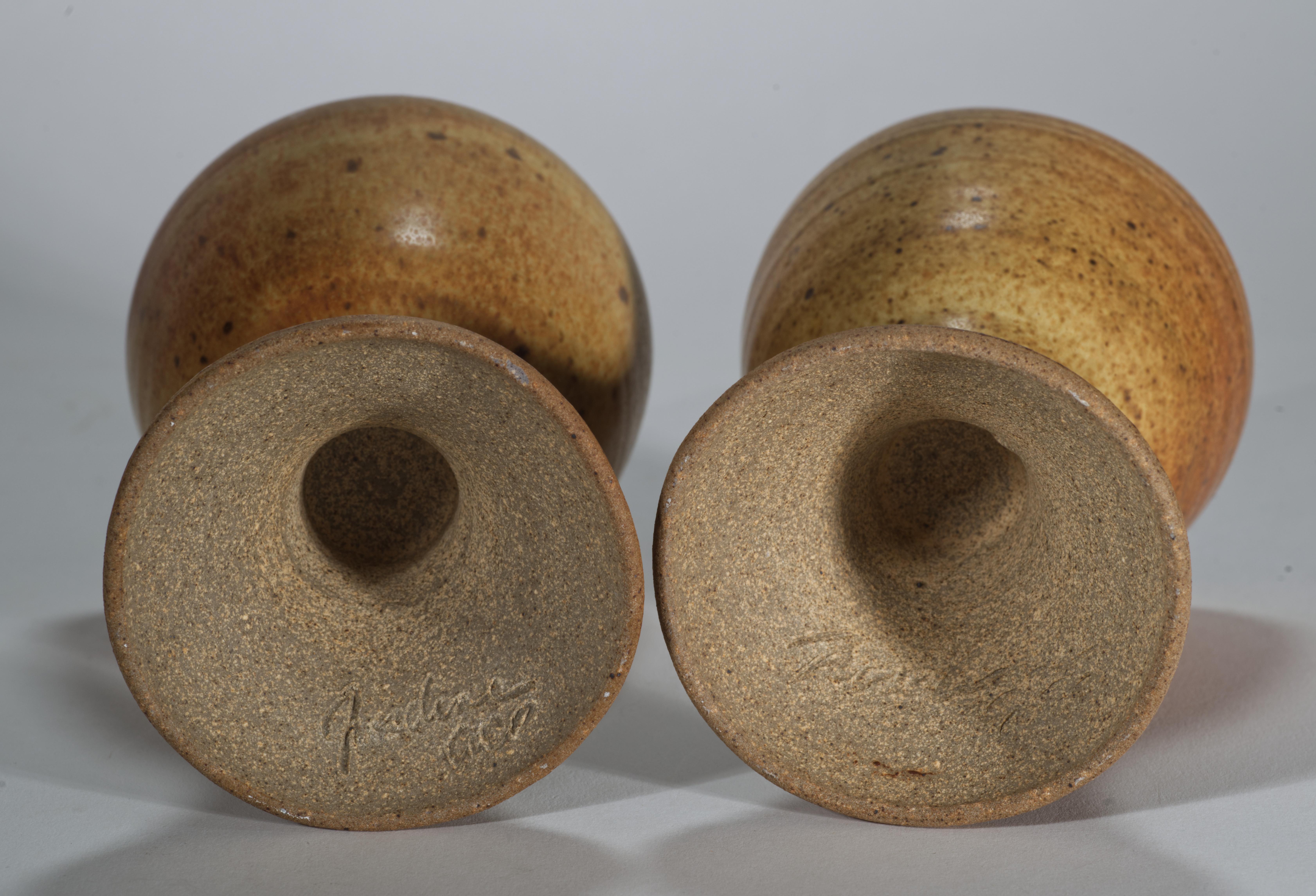 Americano Coppia di calici o bicchieri con smalto salato, Studio Pottery americano in vendita