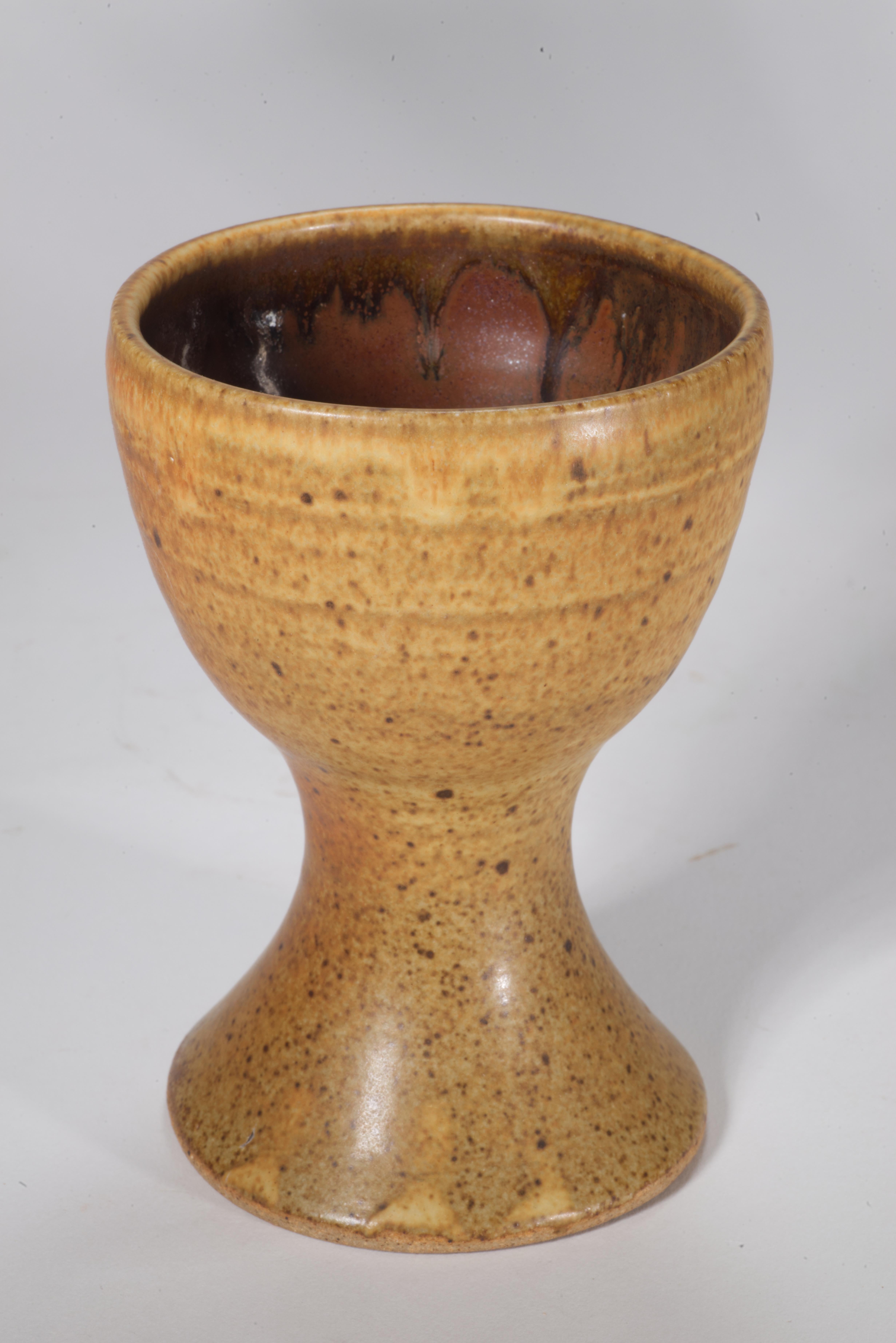 XX secolo Coppia di calici o bicchieri con smalto salato, Studio Pottery americano in vendita