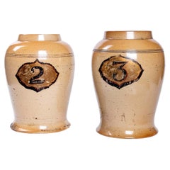 Pair of Salt Glazer Pottery Jars