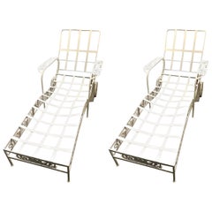 Pair of Salterini Chaise Lounge "Grape Vine" Frames, in White