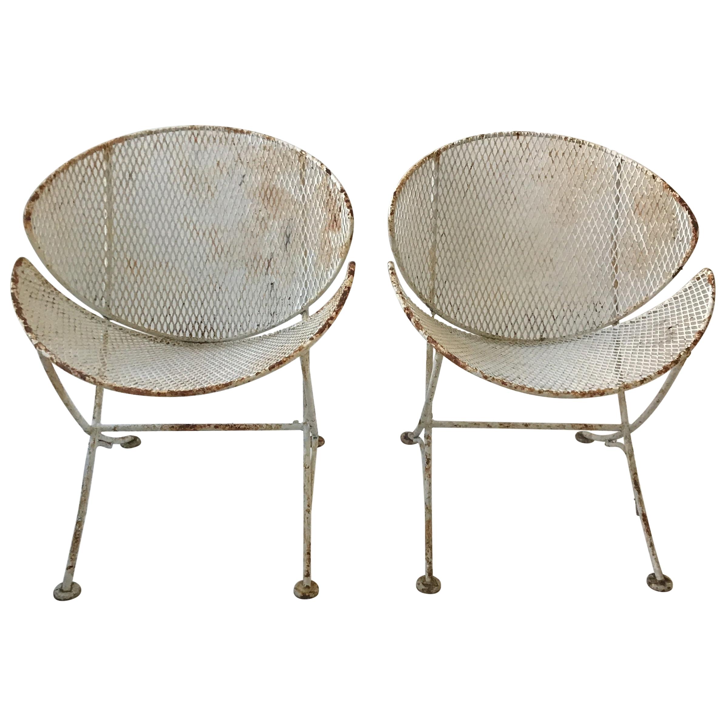 Pair Clam Shell Chairs By Tempestini For Salterini