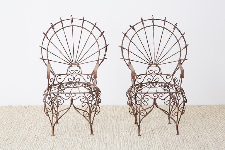 Pair Of Salterini Iron Peacock Salesman Sample Chairs For Sale At