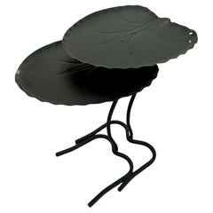 Pair of Salterini Lily Nesting table in Black Designed by Maurizio Tempestini