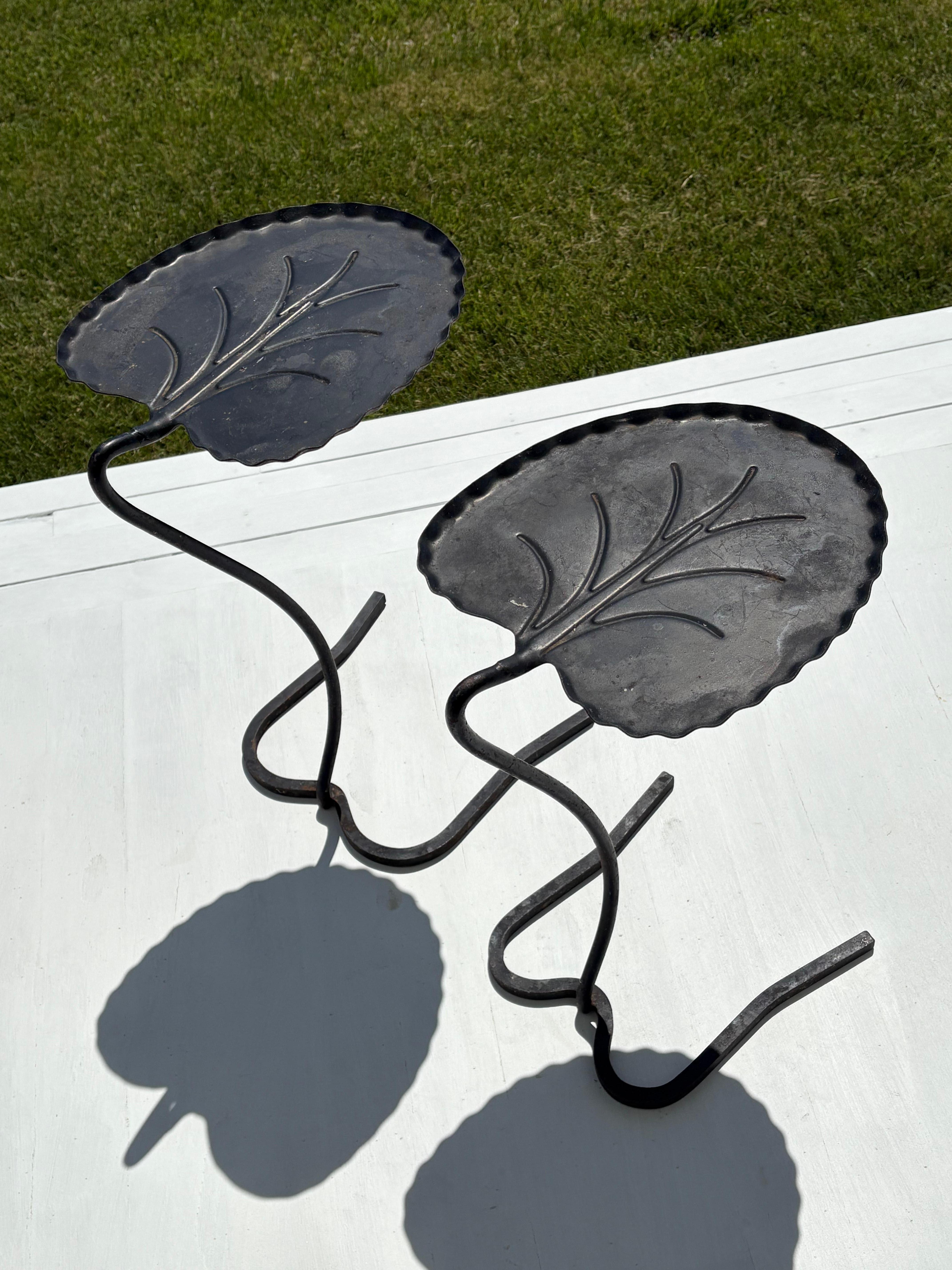 Welded Pair of Salterini Lily Pad Nesting Side Tables designed by John Salterini 1960s