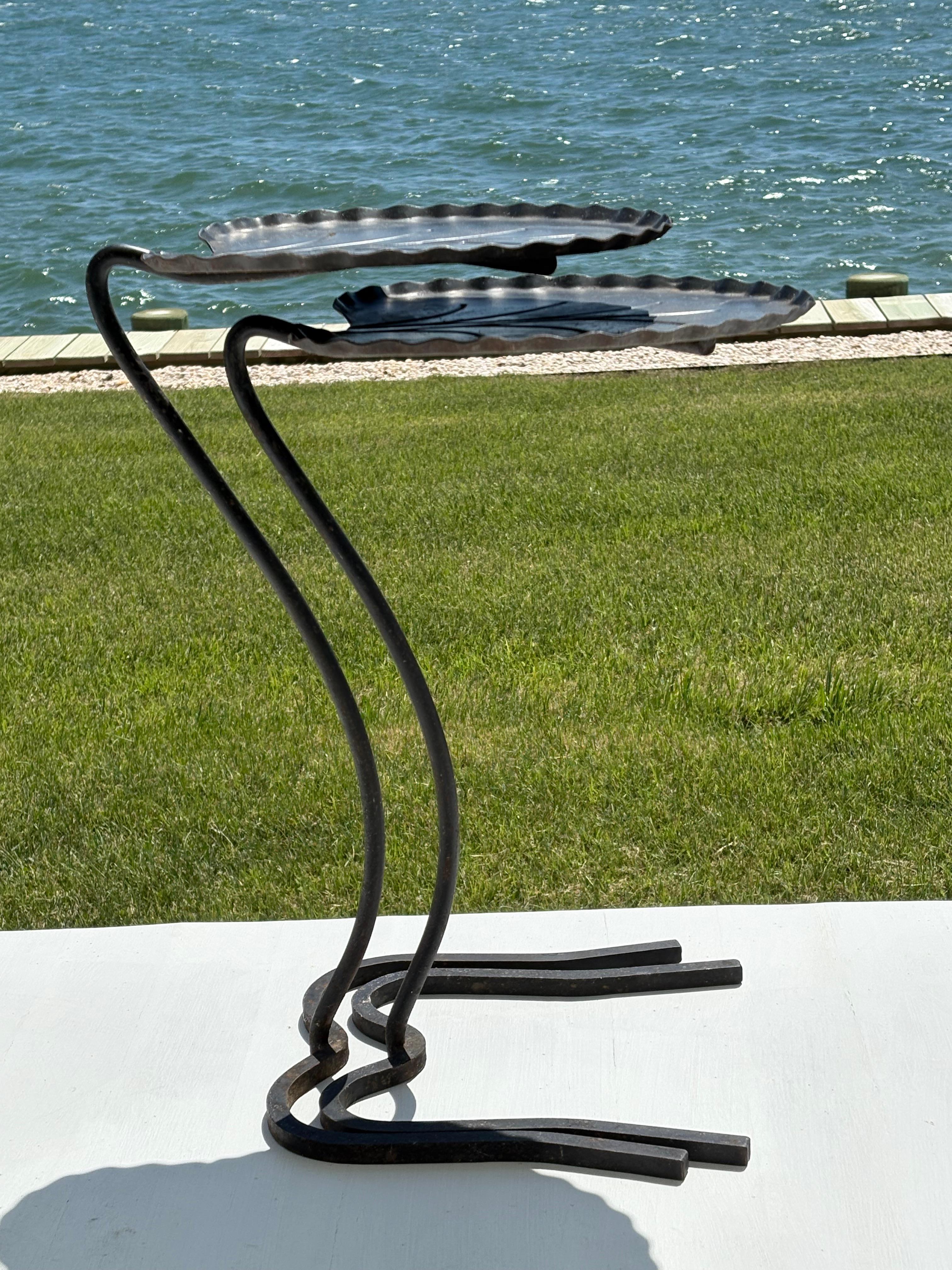 Wrought Iron Pair of Salterini Lily Pad Nesting Side Tables designed by John Salterini 1960s