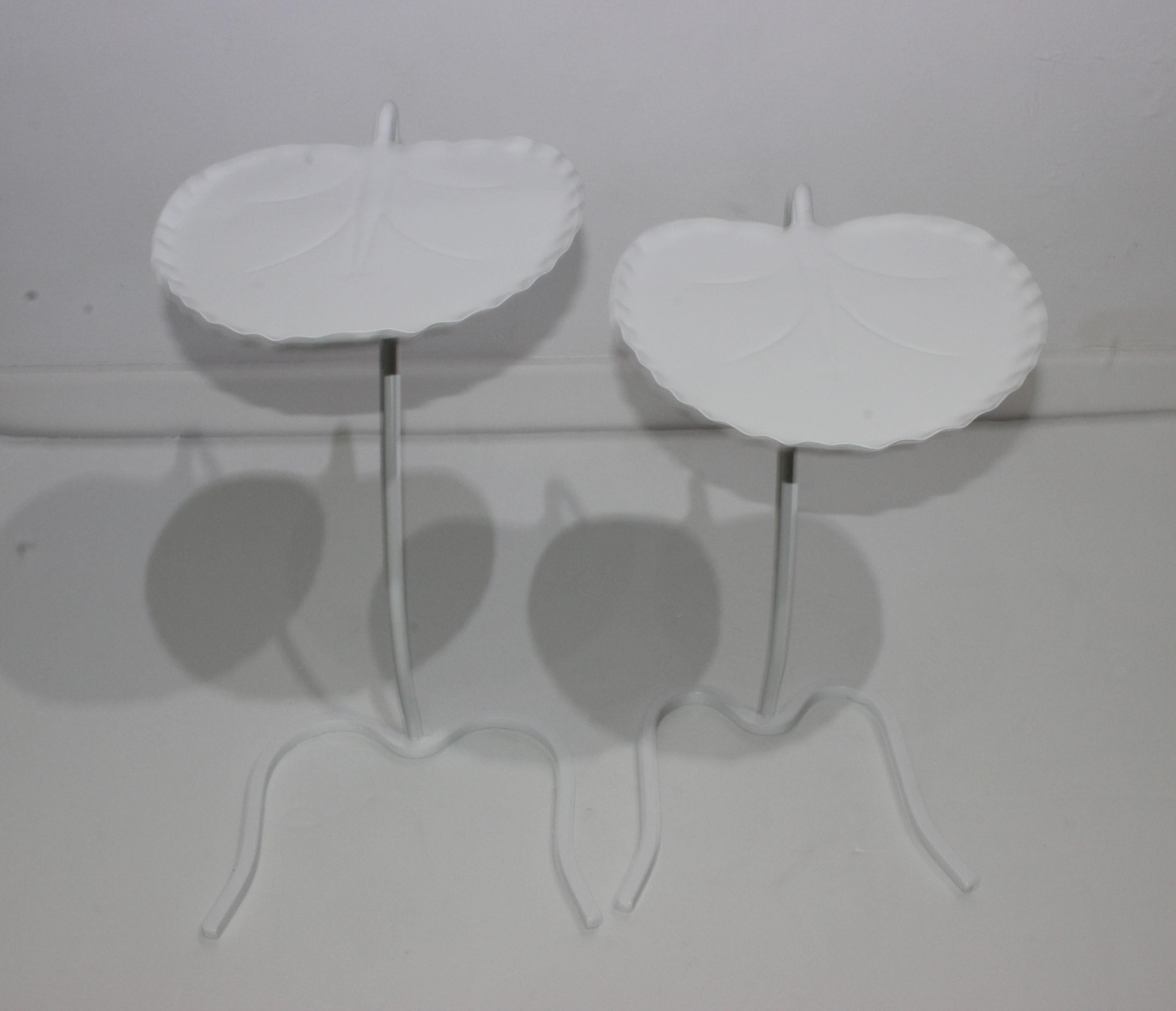Painted Pair of Salterini Lily Pad Nesting Tables