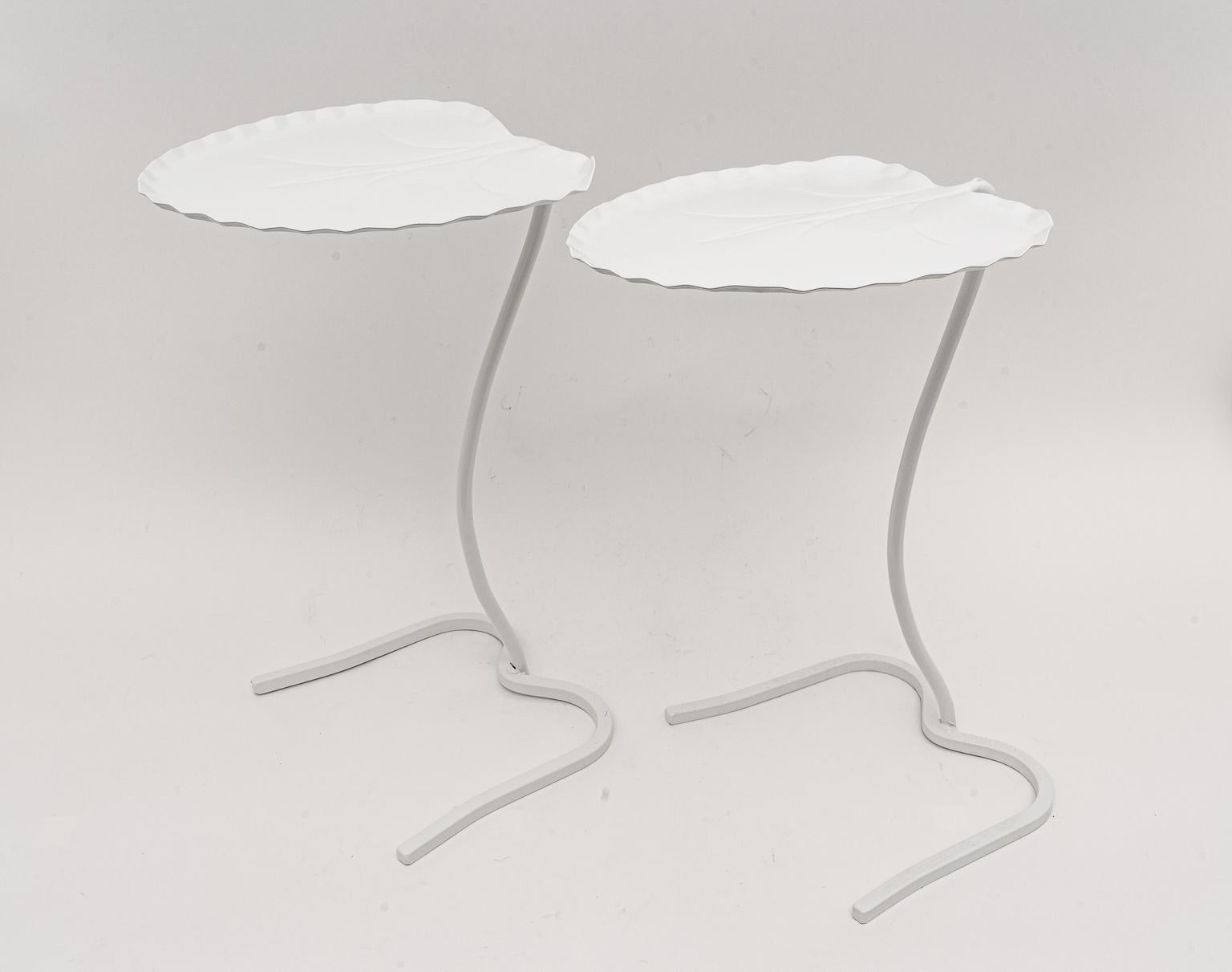 Lily pad drinks or side tables by Salterini 1960s - a pair from a Palm Beach estate.

These have been restored and powder coated in 