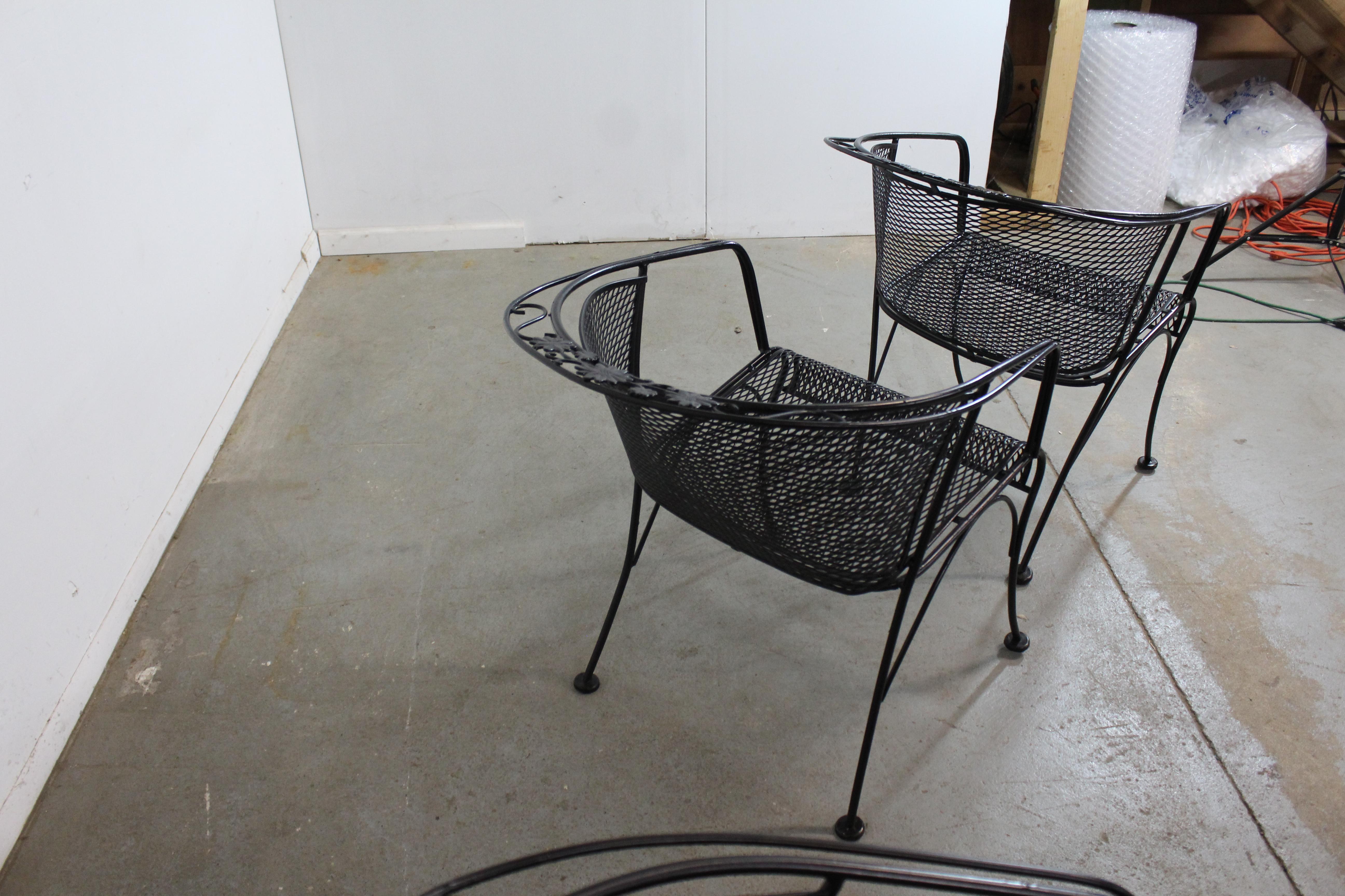 Pair of Salterini Mid-Century Salterini Curve Back Outdoor Arm Chairs For Sale 3